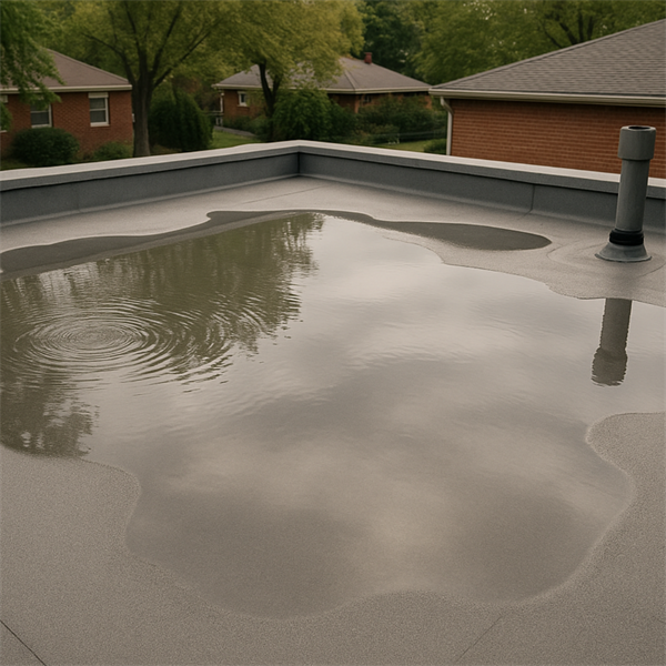 How Ponding Water Impacts Flat Commercial Roof Lifespan