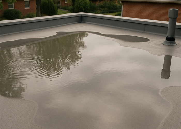 How Ponding Water Impacts Flat Commercial Roof Lifespan